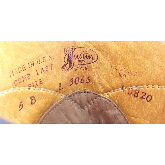 Justin Ropers Womens Sz 5 B Round Toe Pink Leather Western Cowboy Boots L3065 - Picture 8 of 9